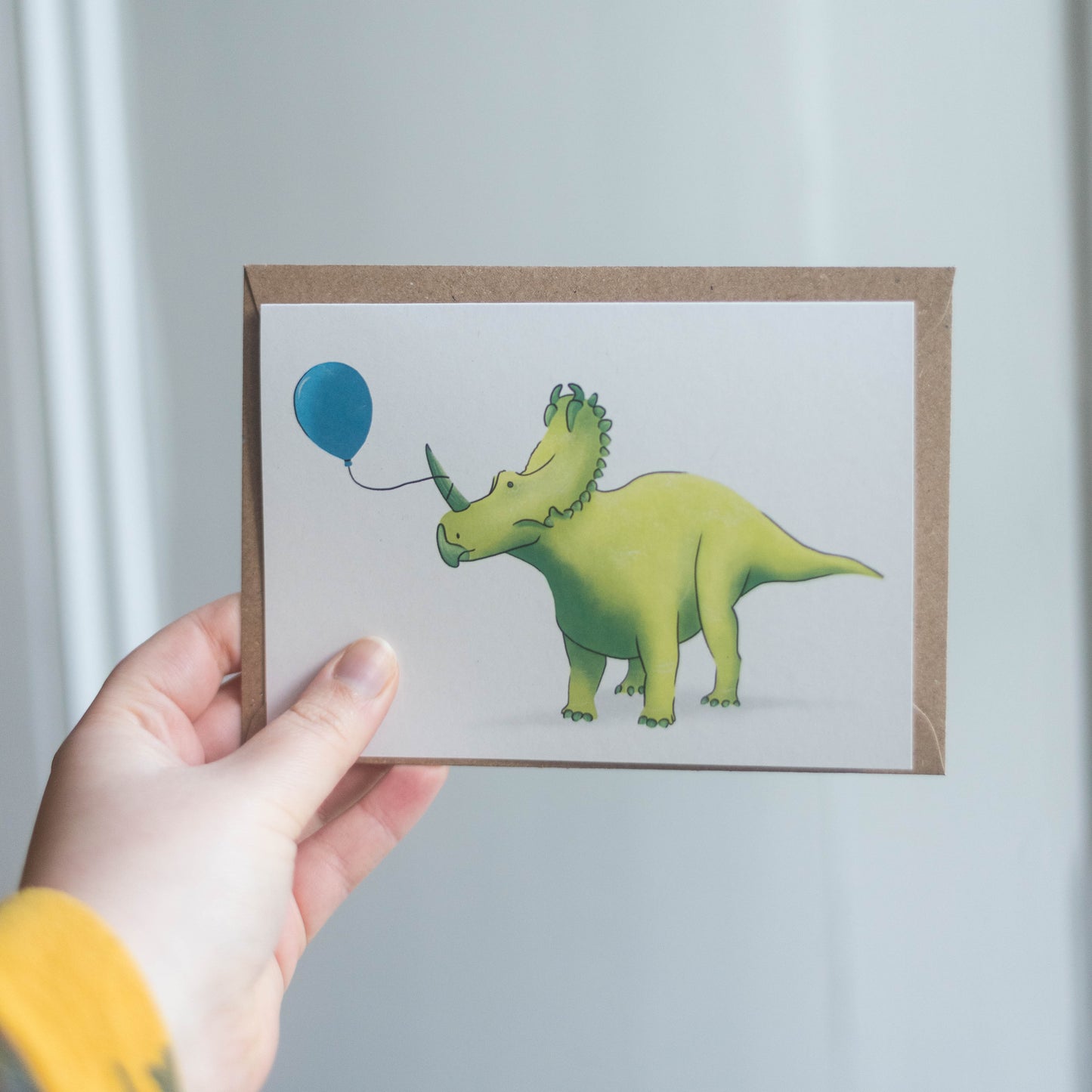 Balloon Centrosaurus Greetings Card