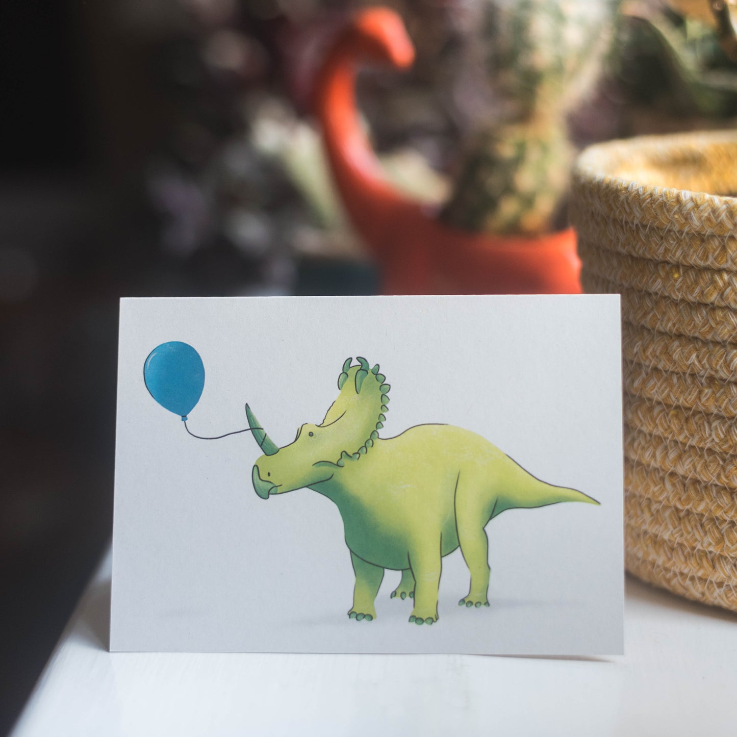 Balloon Centrosaurus Greetings Card