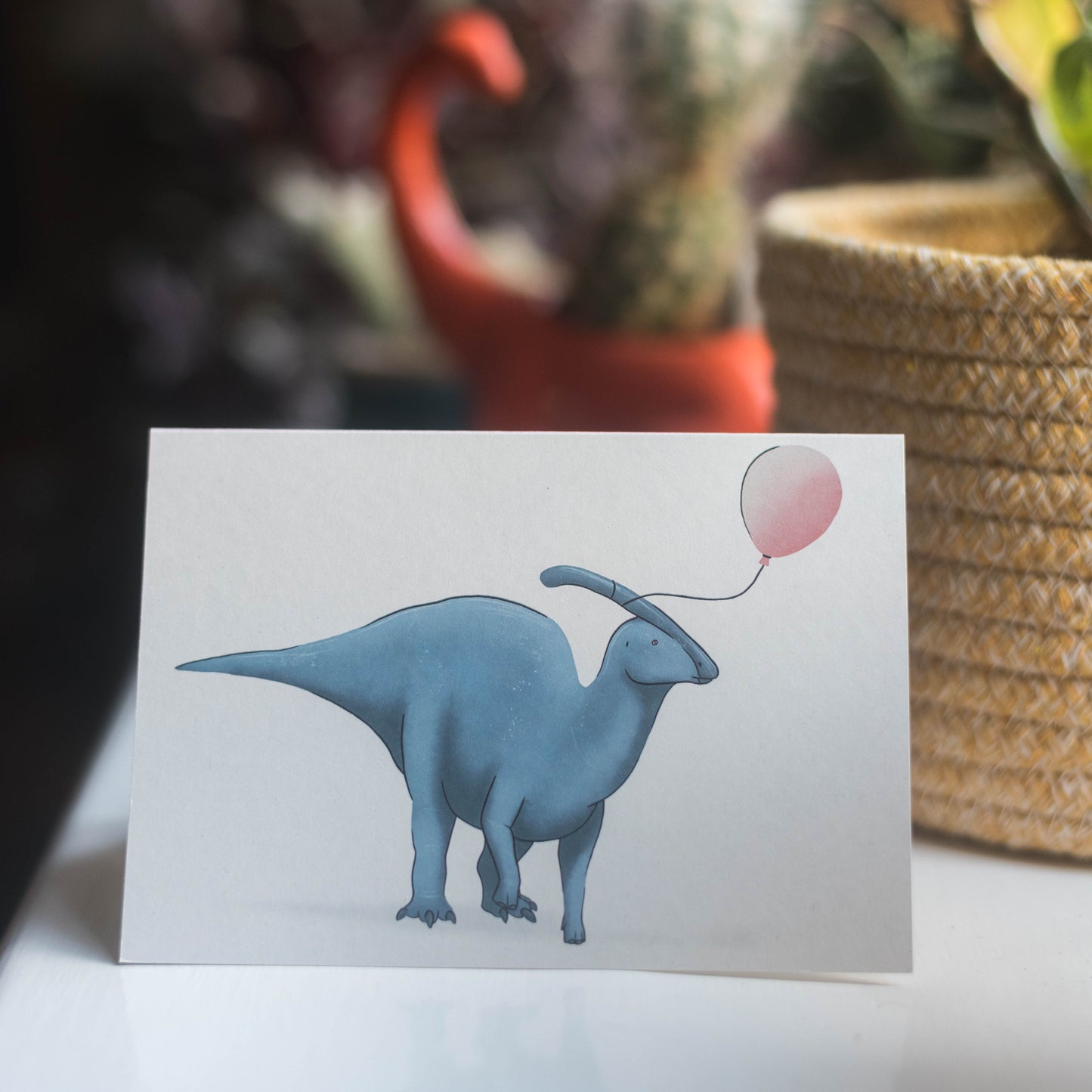 Balloon Parasaurolophus Greetings Card