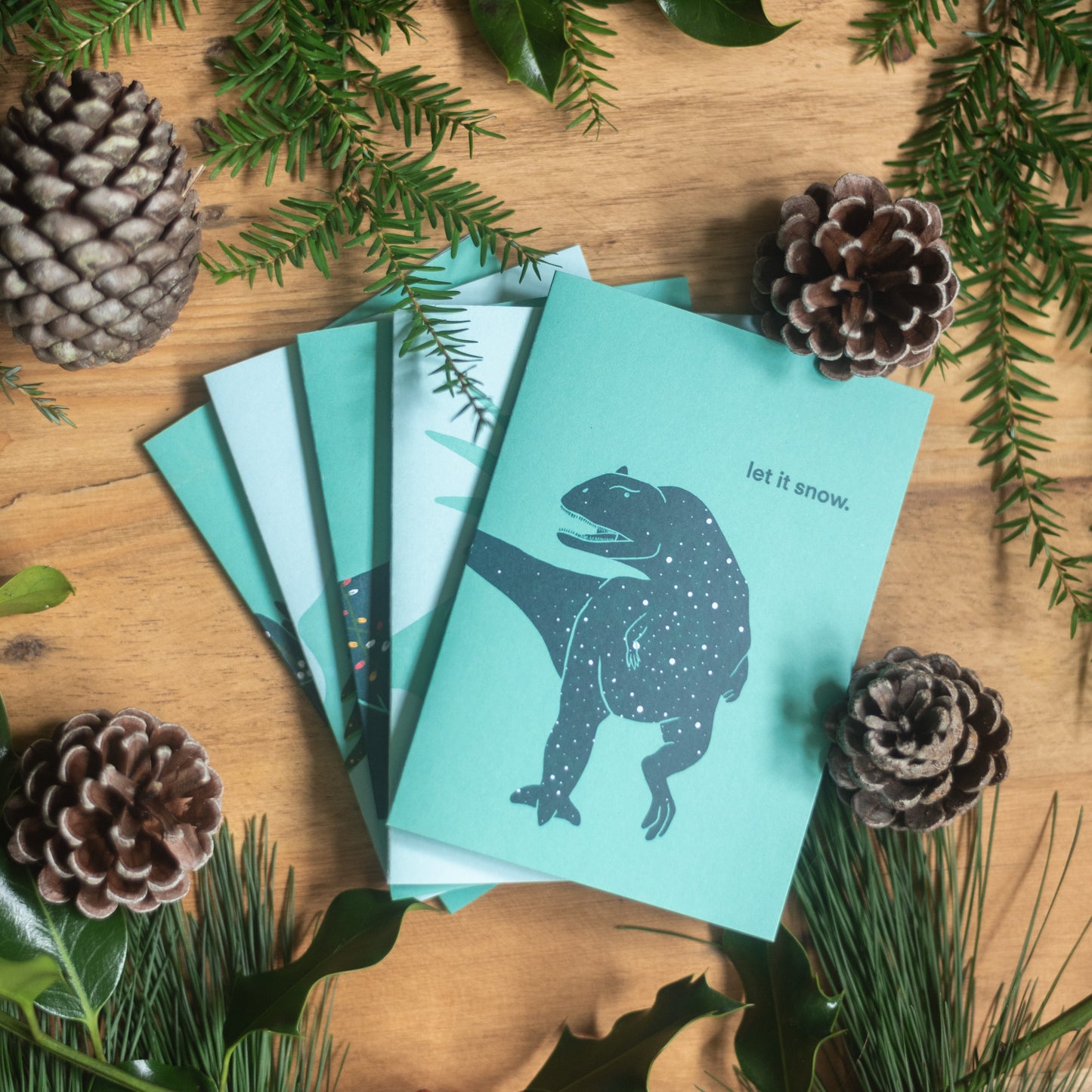 Bundle of Dinosaur Christmas Cards