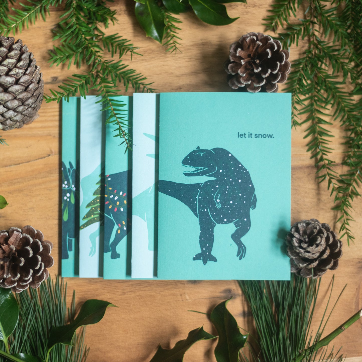 Bundle of Dinosaur Christmas Cards