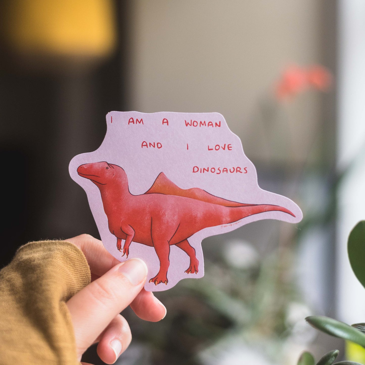 Concavenator I am a Woman and I Love Dinosaurs Sticker