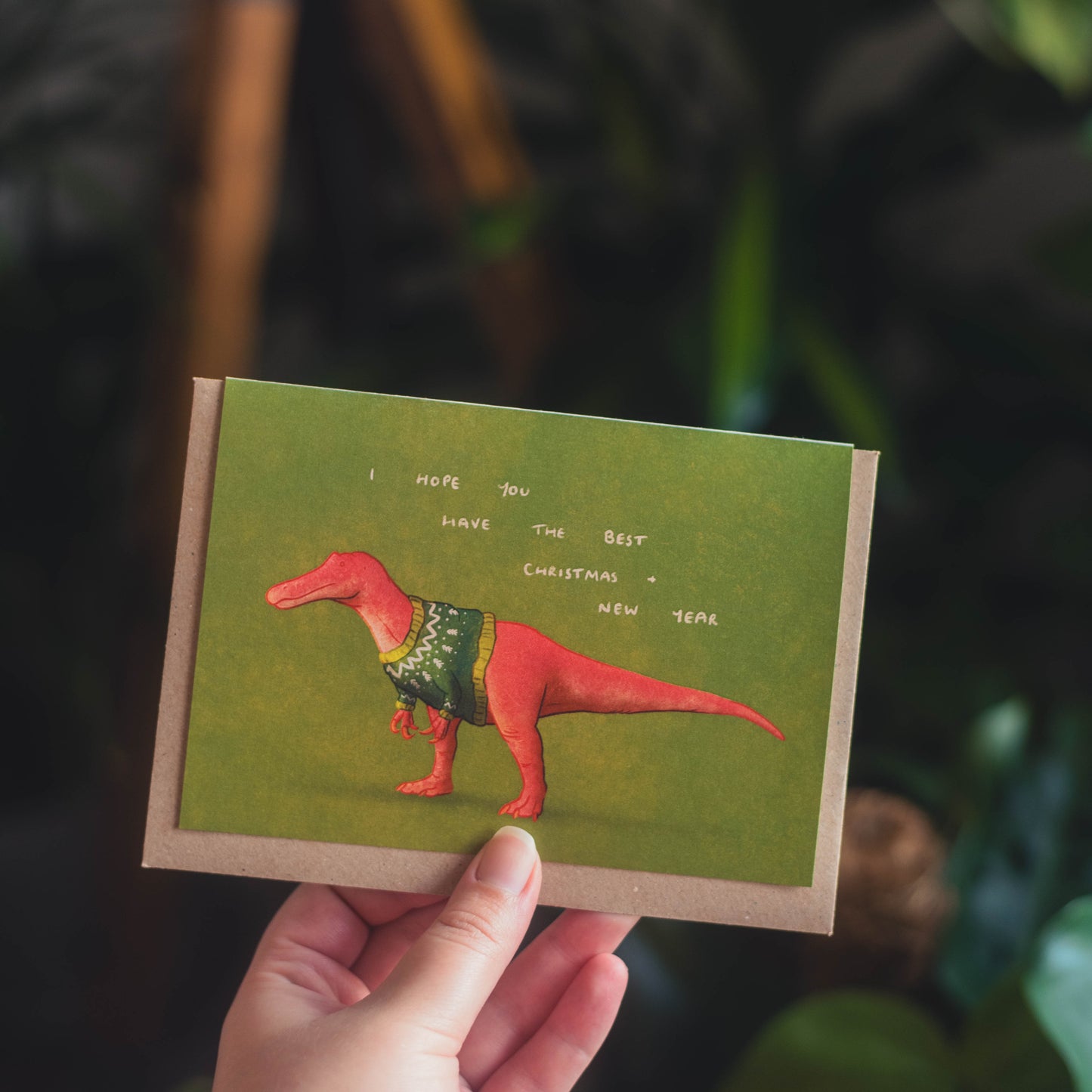 Christmas Jumper Baryonyx Greetings Card