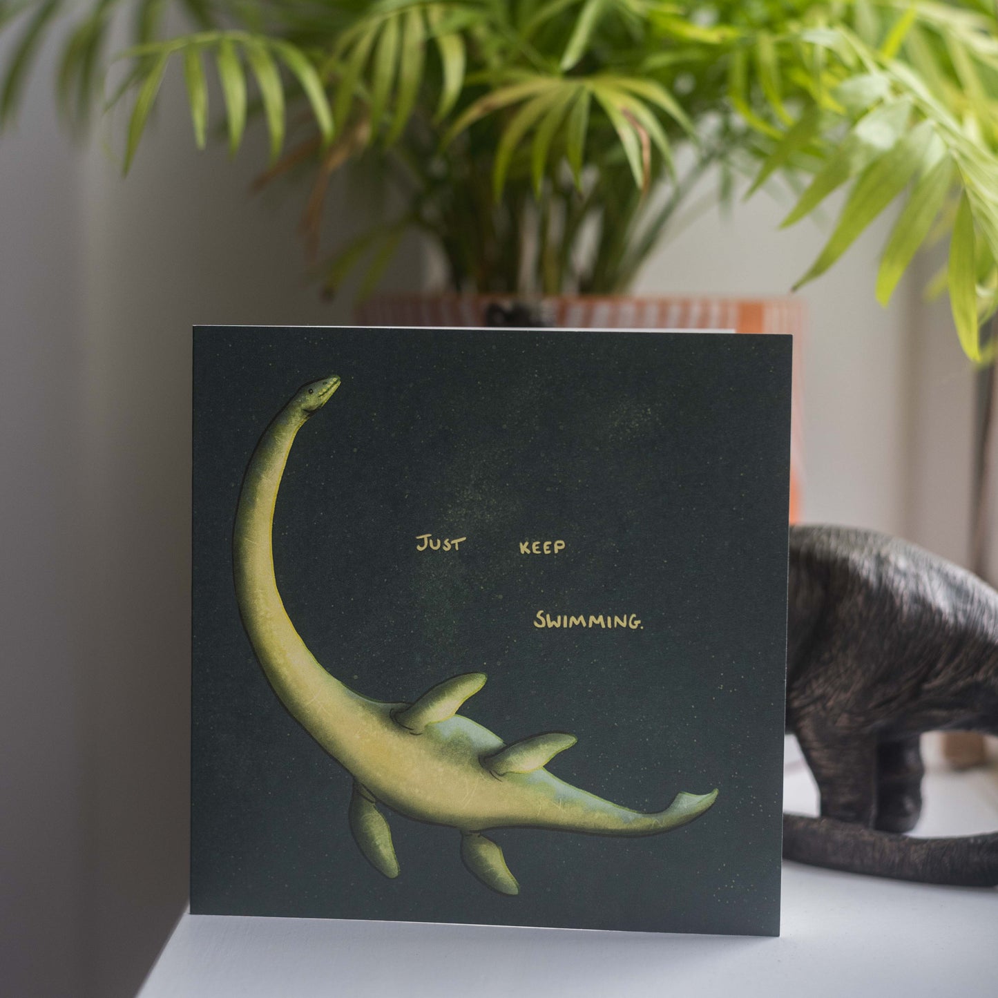 Elasmosaurus Just Keep Swimming Greetings Card