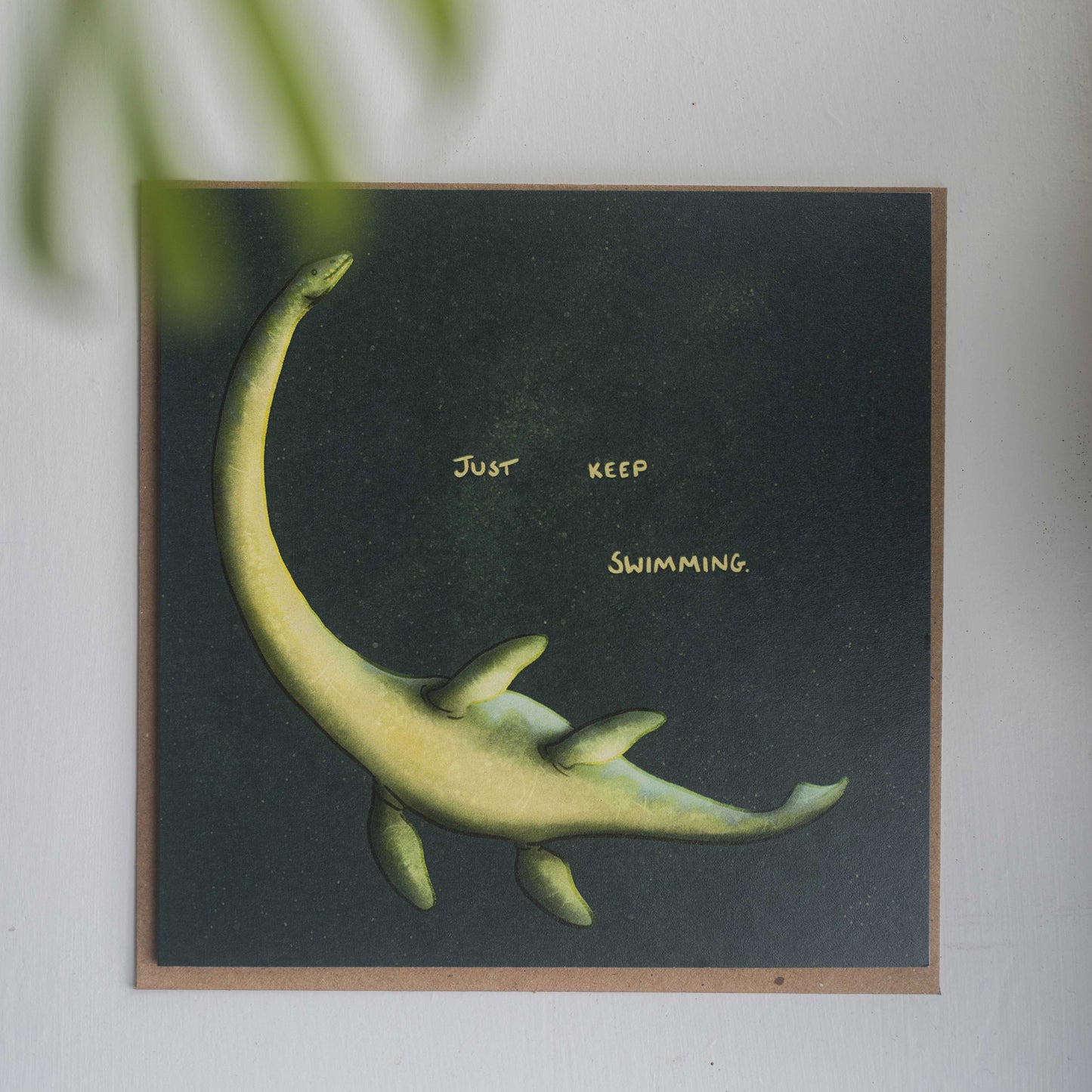Elasmosaurus Just Keep Swimming Greetings Card