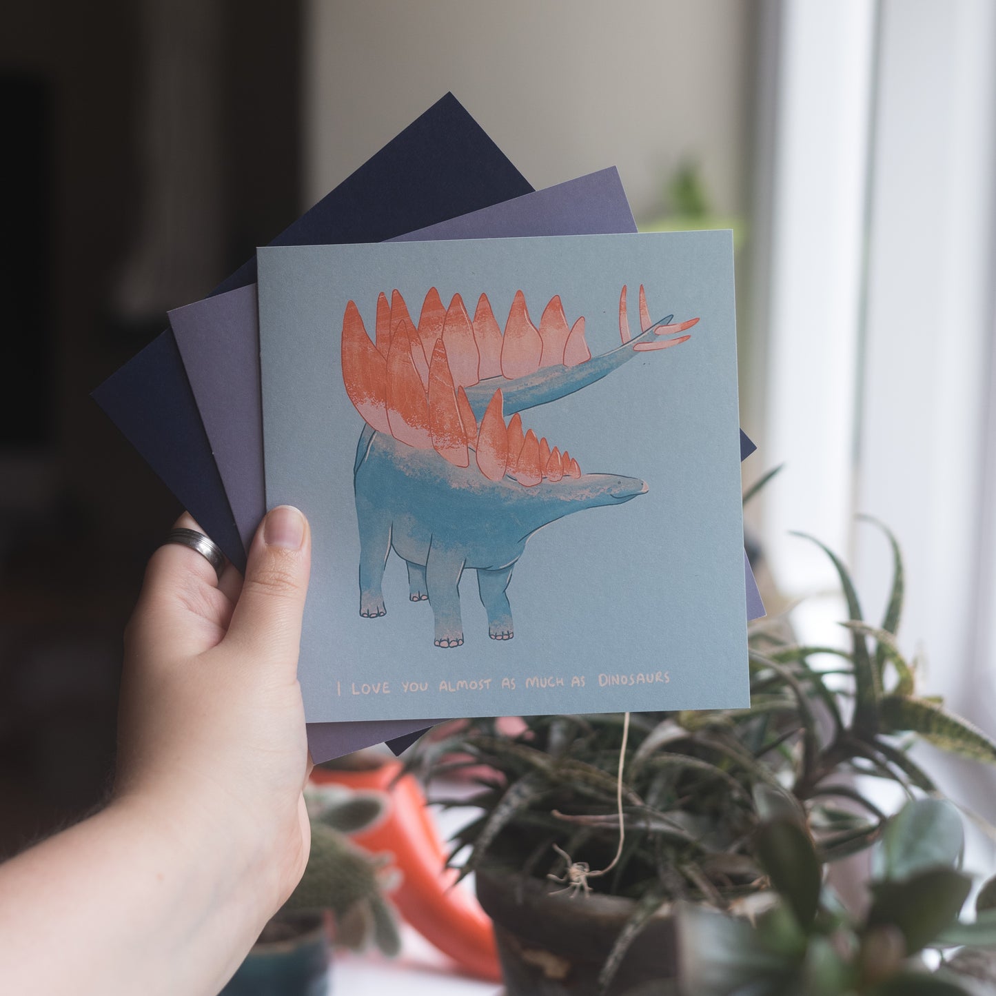 Stegosaurus I Love You Almost As Much As Dinosaurs Greetings Card