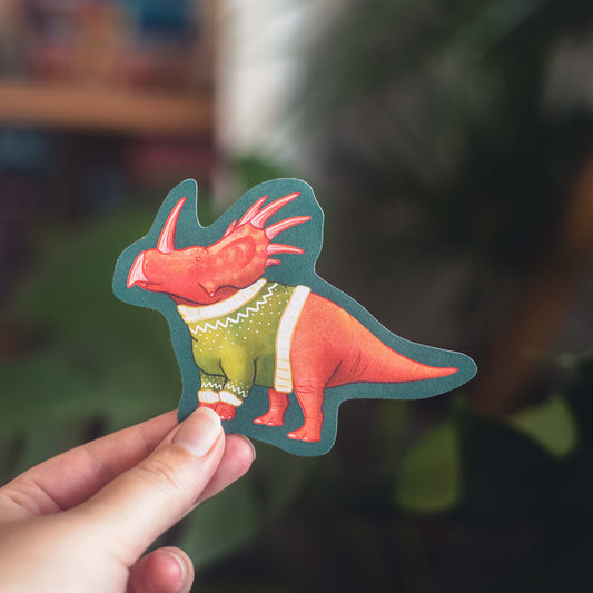 Christmas Jumper Styracosaurus Sticker