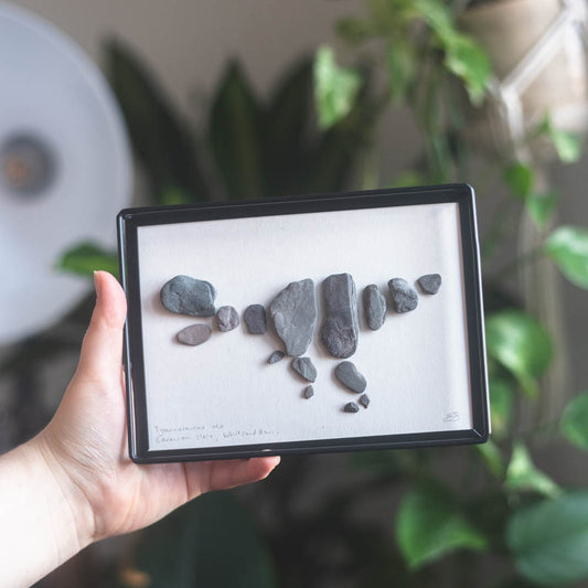Framed Original Handmade Tyrannosaurus rex Small Pebblesaur Artwork