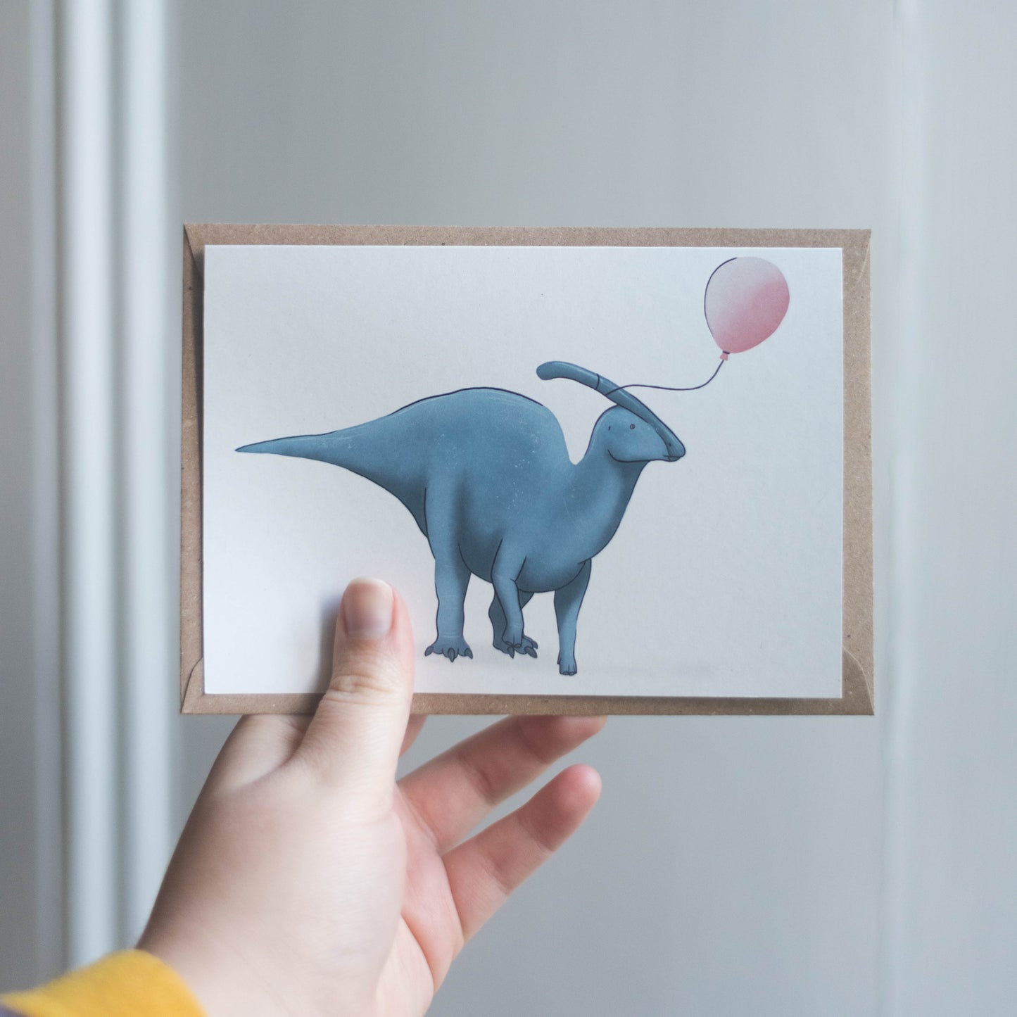 Balloon Parasaurolophus Greetings Card