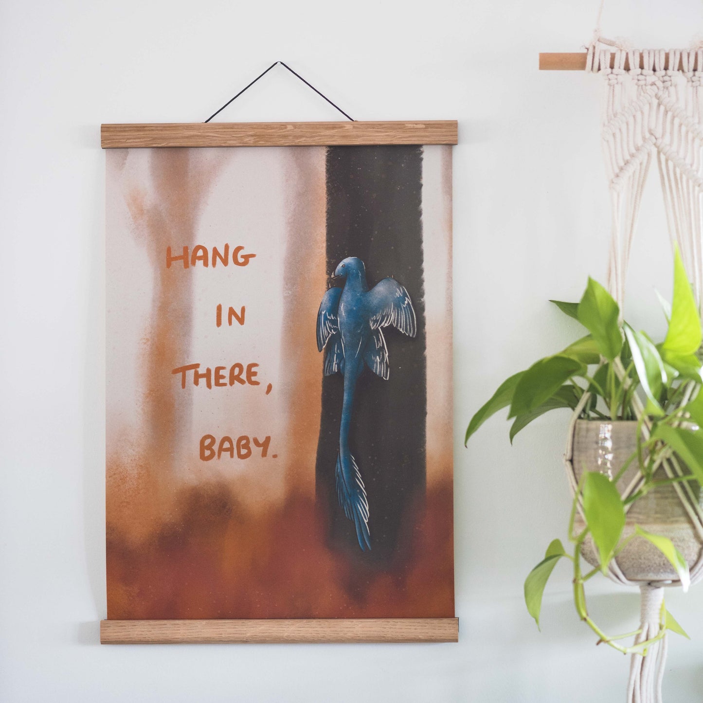 Hang In There, Baby Microraptor A3 Poster