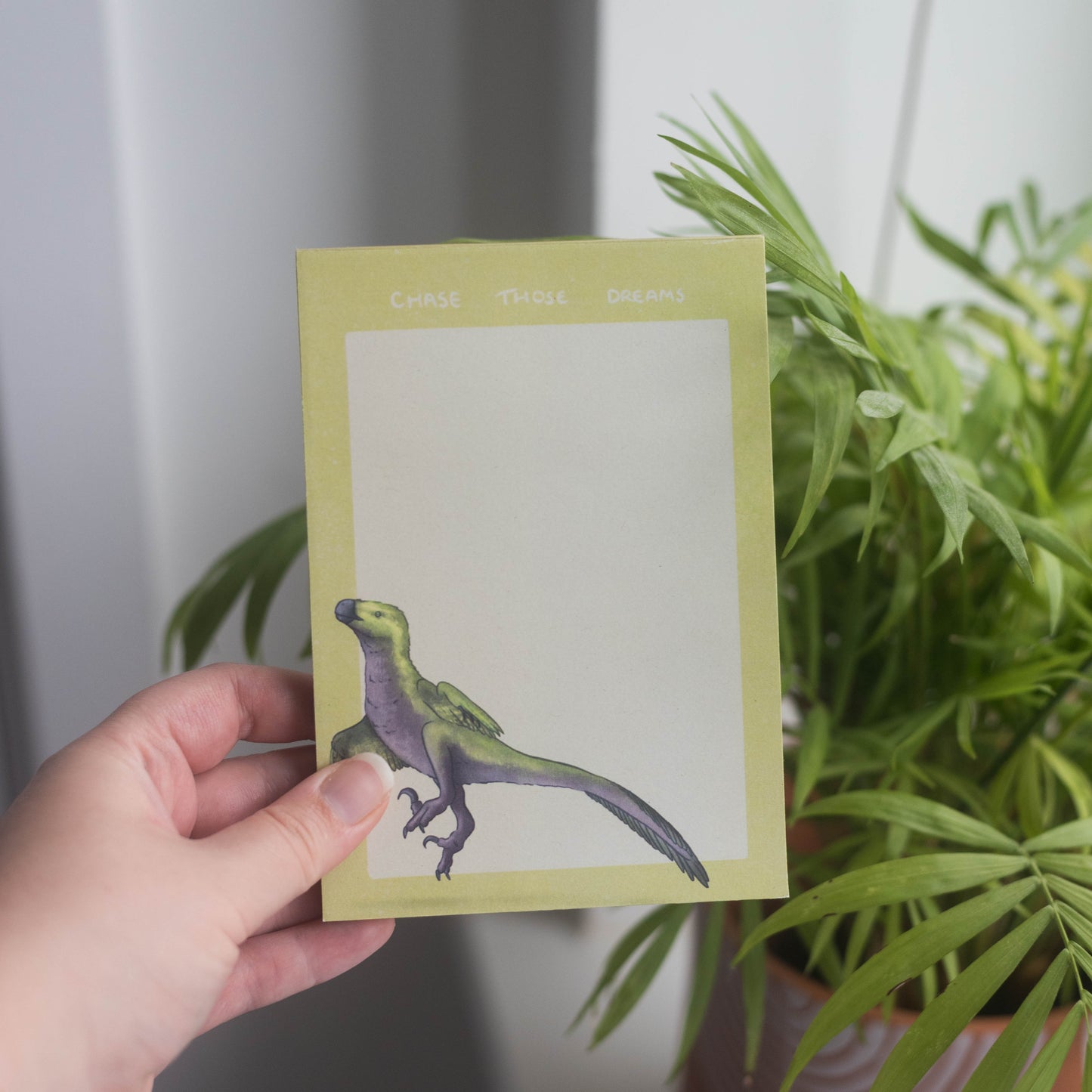 Dromaeosaurus Chase Those Dreams A6 Notepad