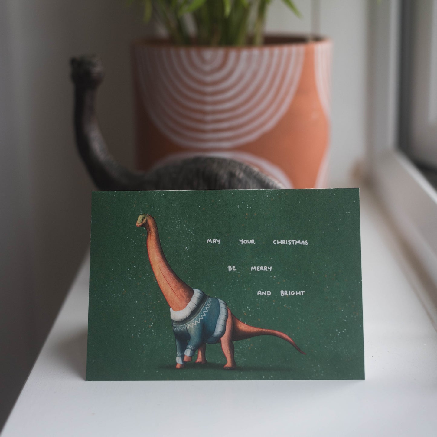 Christmas Jumper Alamosaurus Greetings Card