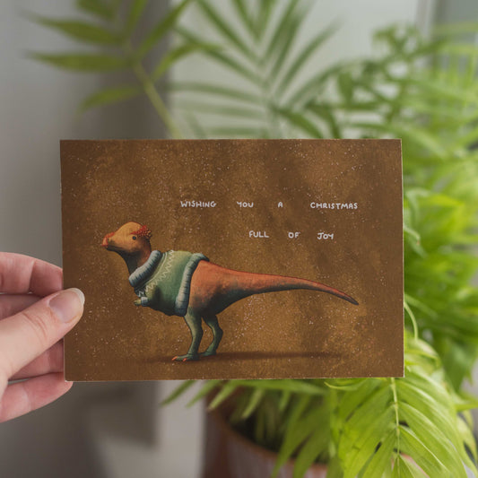 Christmas Jumper Pachycephalosaurus Greetings Card