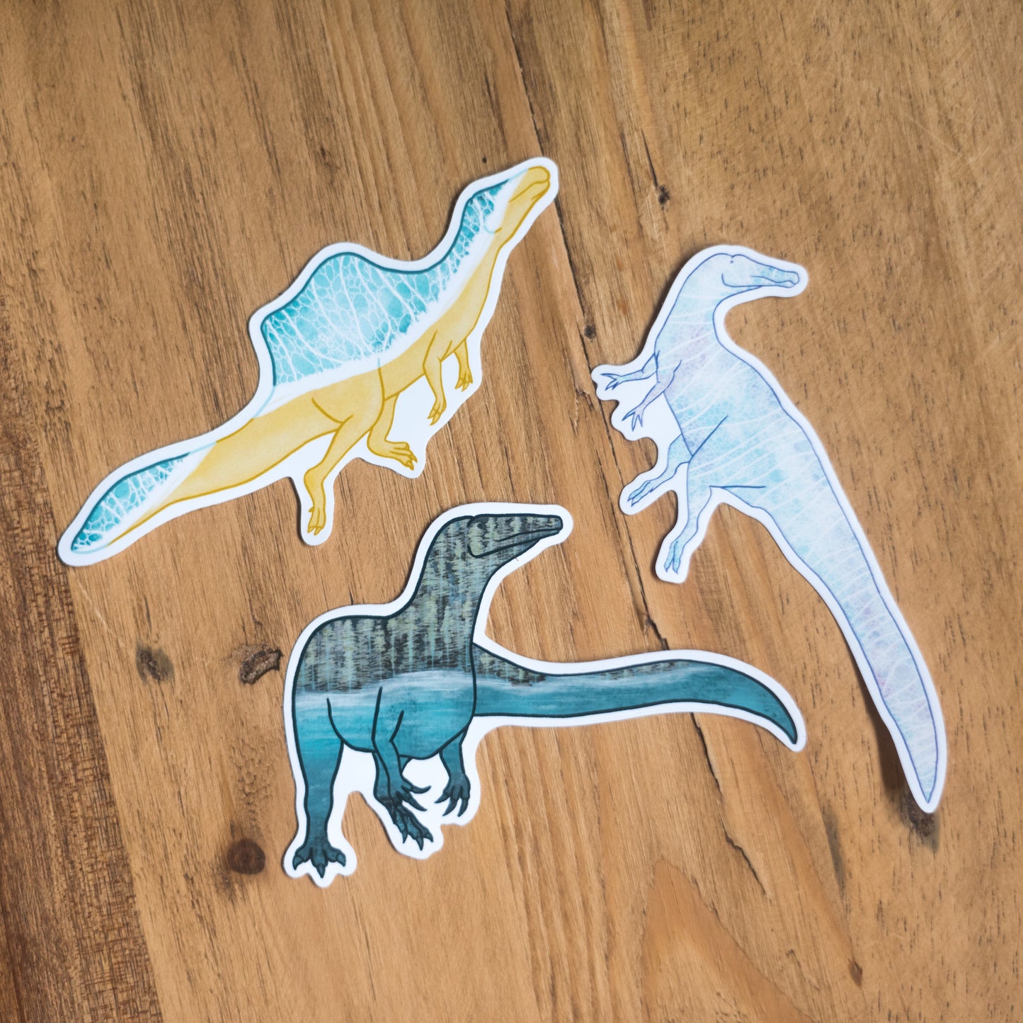 Bundle of Aquatic Themed Spinosaurid Vinyl Stickers