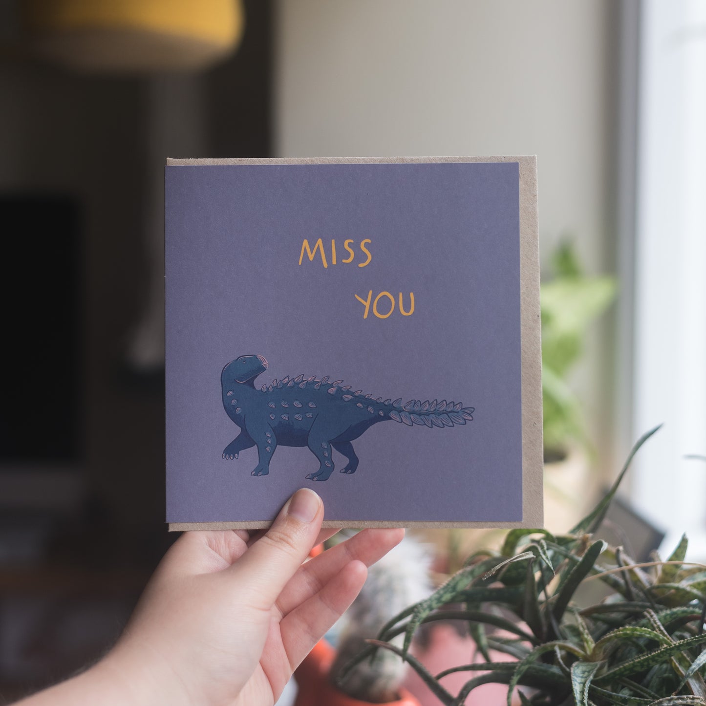Stegouros Miss You Greetings Card