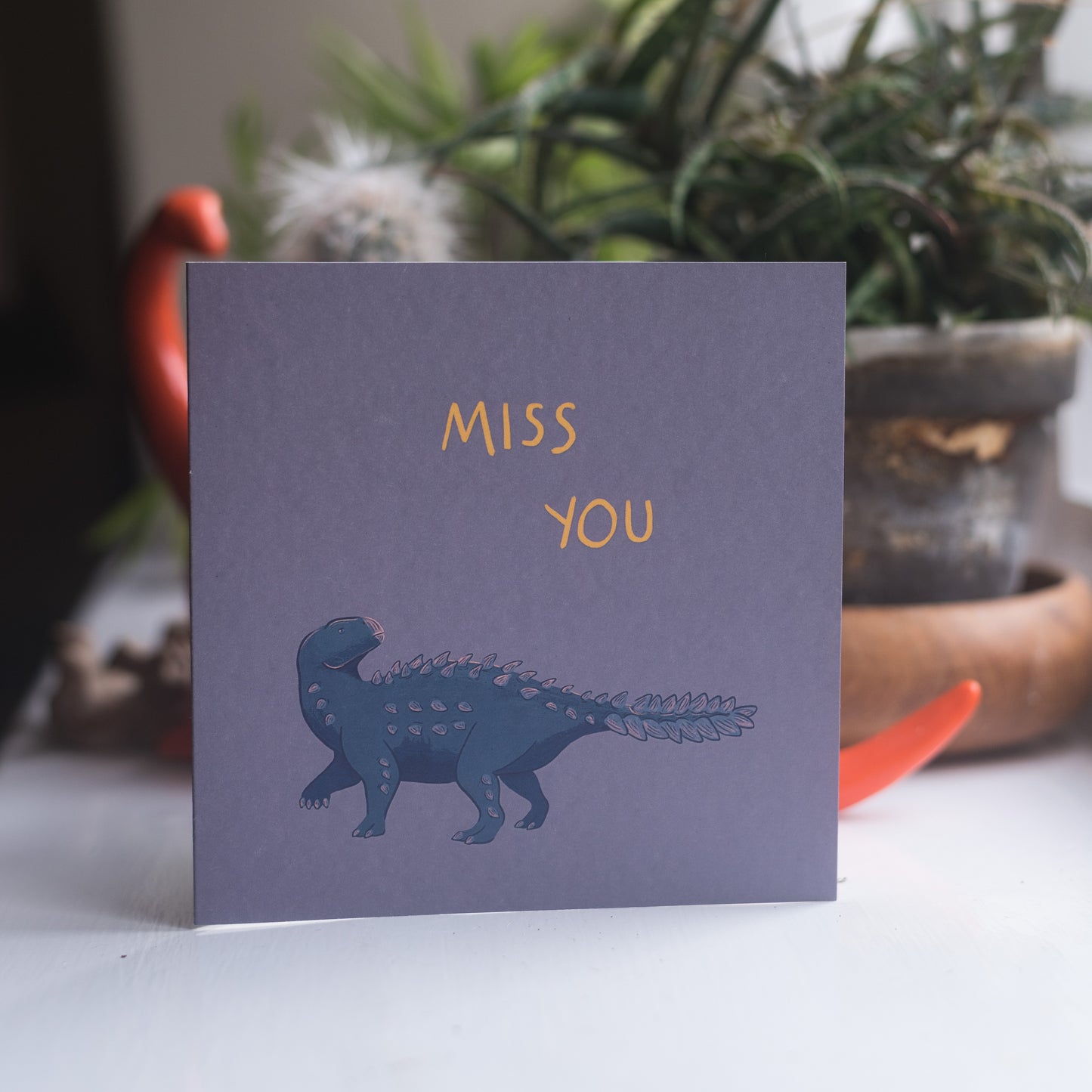 Stegouros Miss You Greetings Card